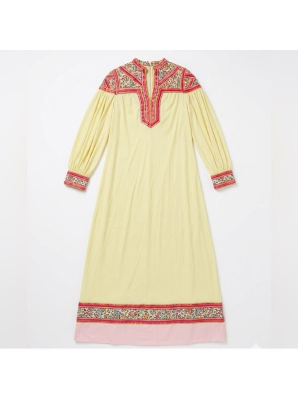 Vintage 1970s Malcolm Starr Kaftan Maxi Dress by Rizkallah – Size 8